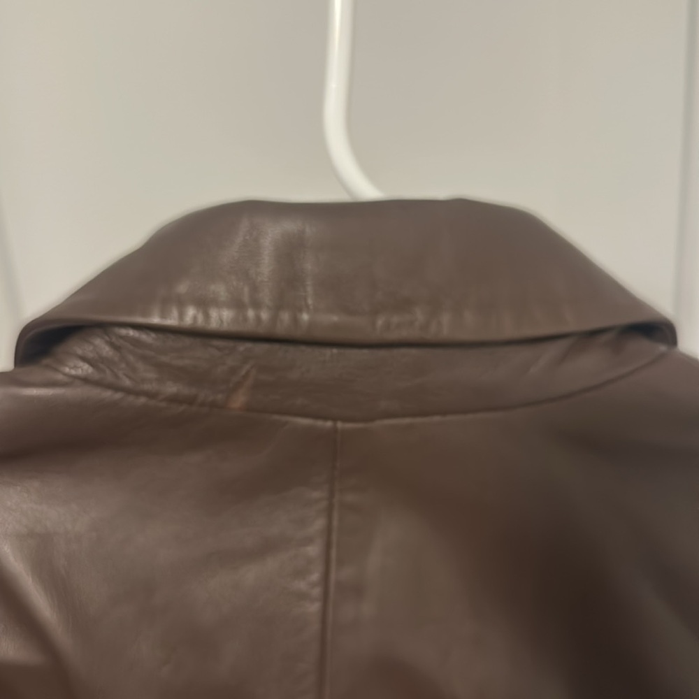 Reformation Veda Brown Lamb Leather Trench Coat Jacket Size S Small - Picture 8 of 11